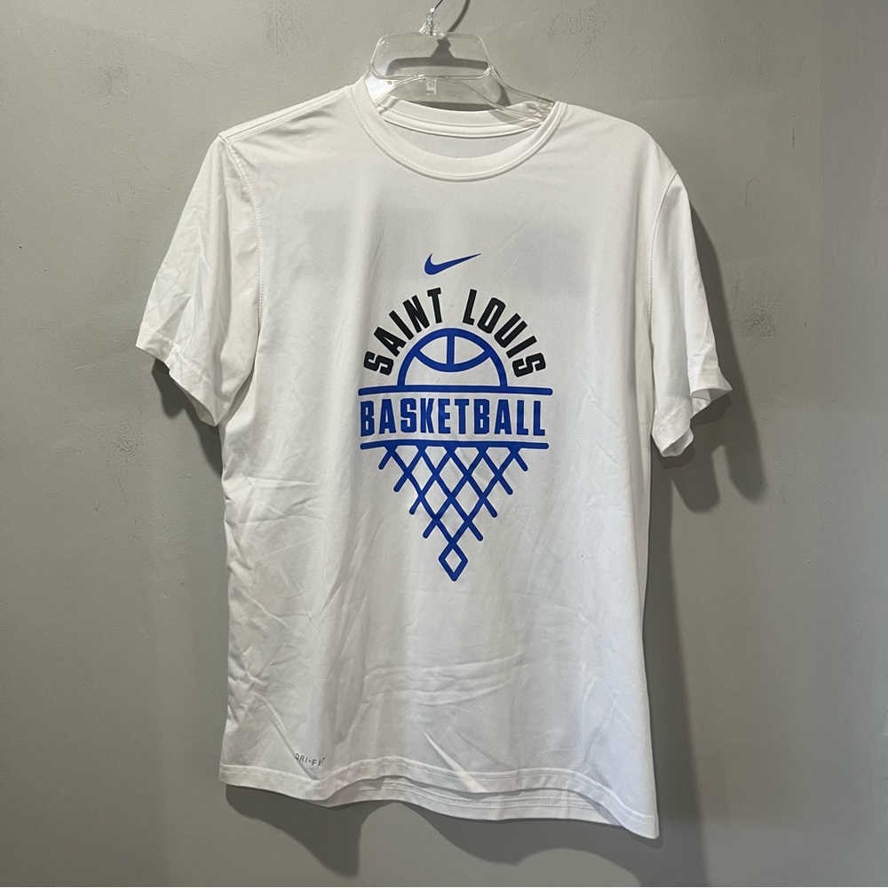 SLU Billikens Shirt Adult Medium White SLU Nike Dri Fit Short Sleeve Just Do It